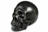 Polished Chatoyant Black Stone Skull #382193-2